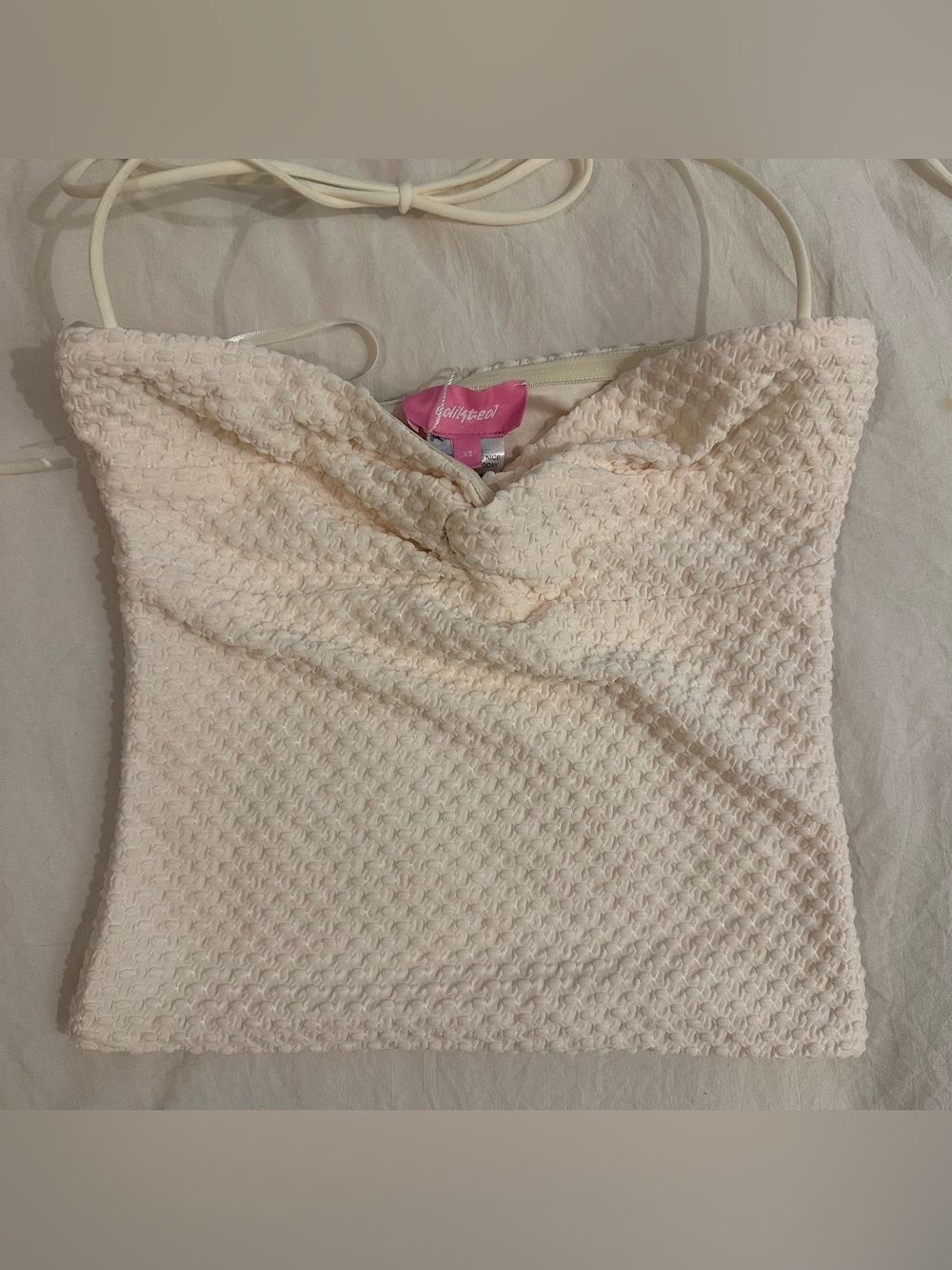 304 NWT Edikted White Halter Top- Size XS